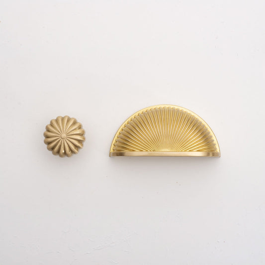Aura Solid Brass Cup Pull Handle Brushed Brass