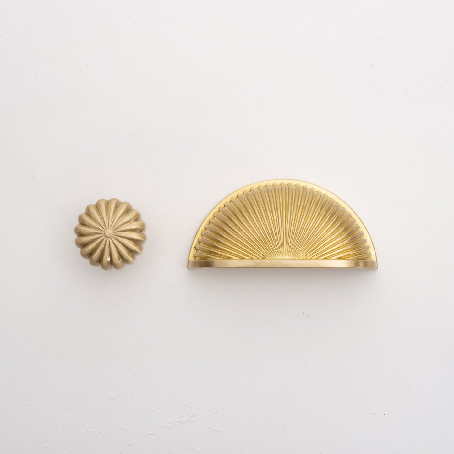 Aura Solid Brass Cup Pull Handle Brushed Brass
