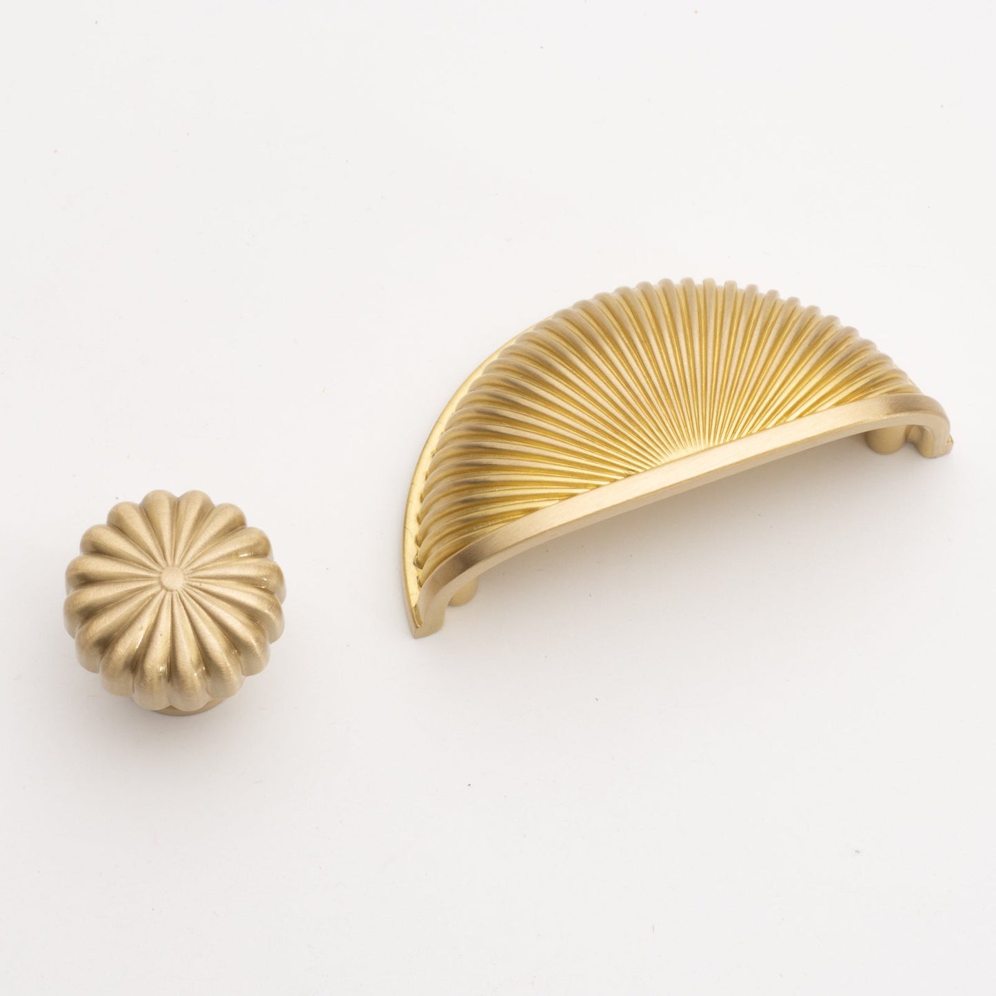Aura Solid Brass Cup Pull Handle Brushed Brass