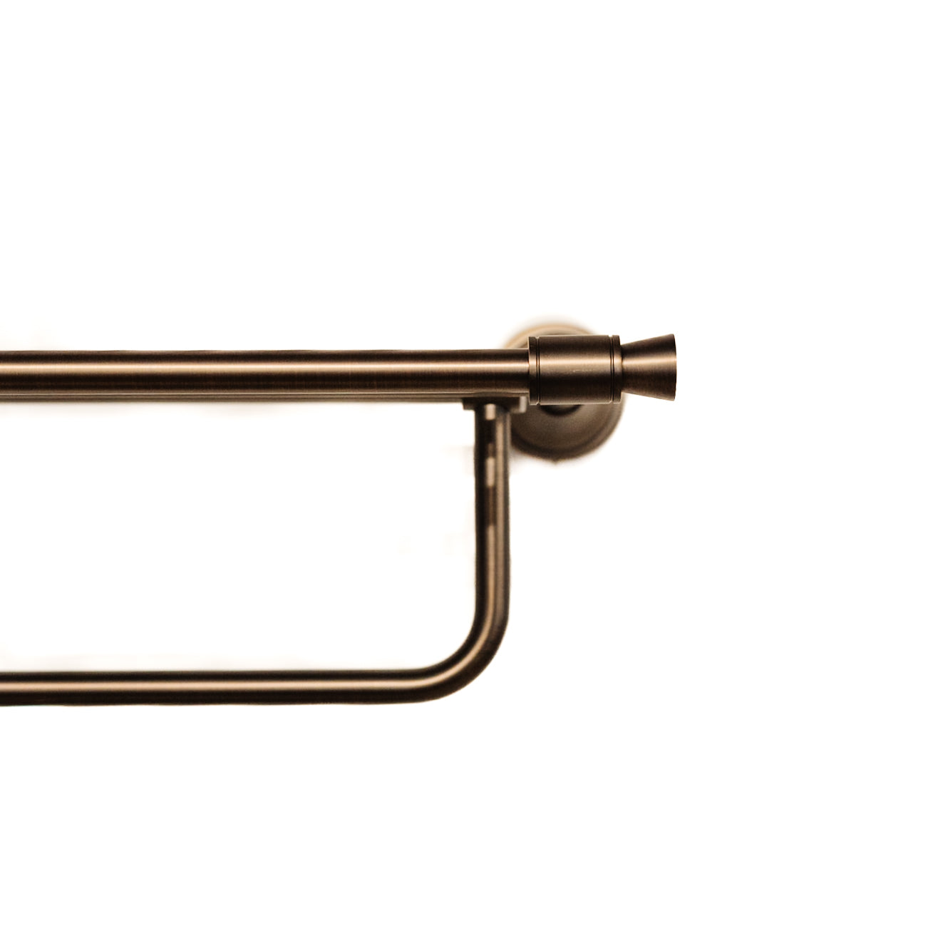 Domus Brushed Antique Brass Knurled Towel Shelf With Rail
