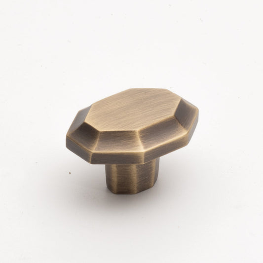 Fortis Solid Brass Knob Brushed Antique Brass